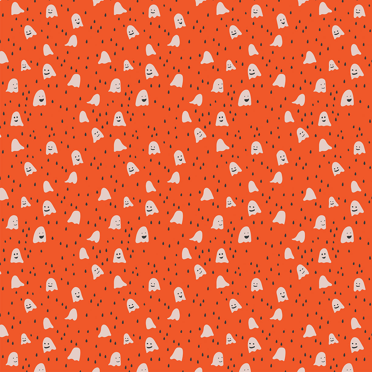 Ghost Town Ghosts Orange ½ yd-Fabric-Spool of Thread