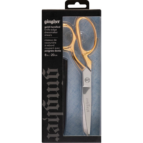 Gingher 8" Knife-edge Dressmaking Shears Gold-Notion-Spool of Thread