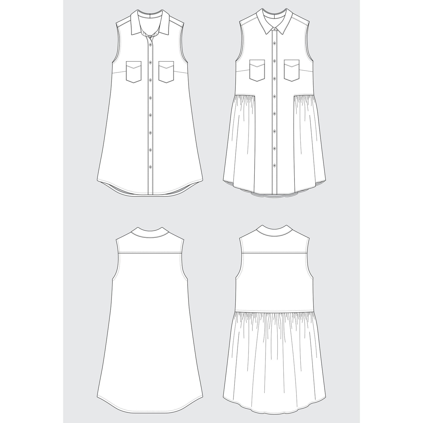 Grainline Alder Shirtdress Paper Pattern-Pattern-Spool of Thread