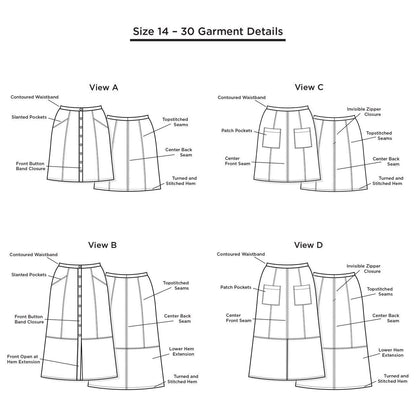 Grainline Reed Skirt Size 0-18 Paper Pattern-Pattern-Spool of Thread