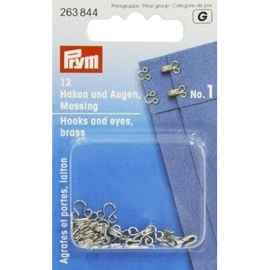 Hook and Eye Closures - No. 1, Silver