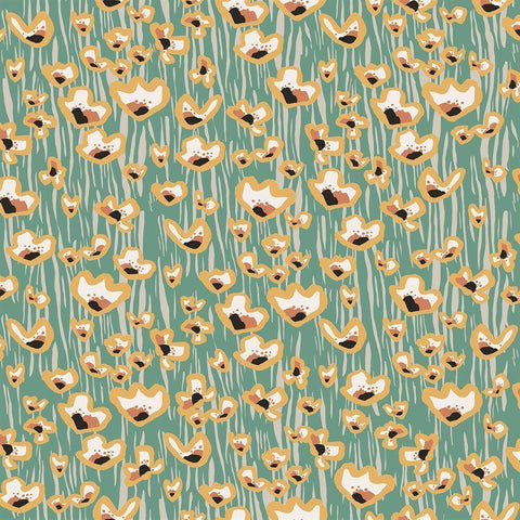 In Bloom Wildflower Aqua ½ yd-Fabric-Spool of Thread