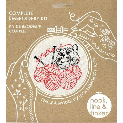Kitten With Knitting Complete Embroidery Kit-Notion-Spool of Thread