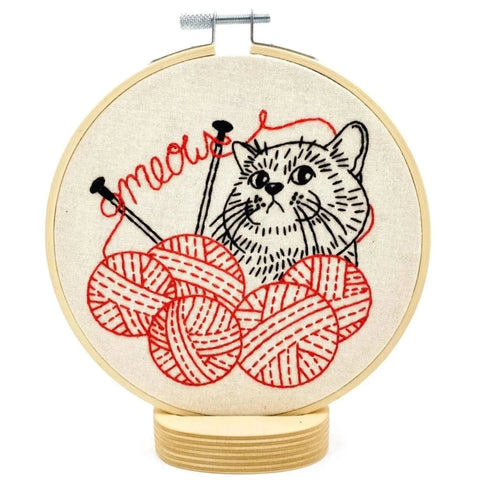 Kitten With Knitting Complete Embroidery Kit-Notion-Spool of Thread