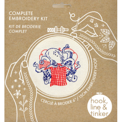 Knitting Octopus Complete Embroidery Kit-Notion-Spool of Thread