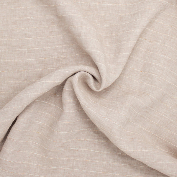 Linden Yarn Dyed Linen Stripe Oat ½ yd-Fabric-Spool of Thread