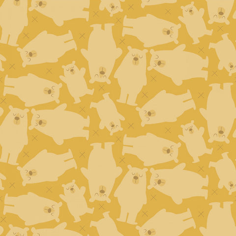 Little Goldi Bears Dark Gold ½ yd-Fabric-Spool of Thread
