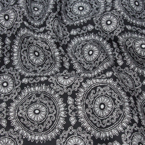 London Calling Cotton Lawn Circles Black ½ yd-Fabric-Spool of Thread
