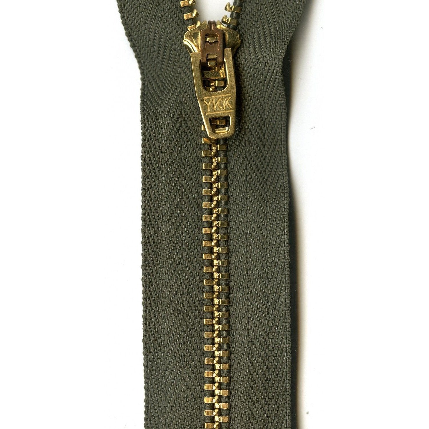 Metal Jean Zipper 7-inch Army Green-Notion-Spool of Thread