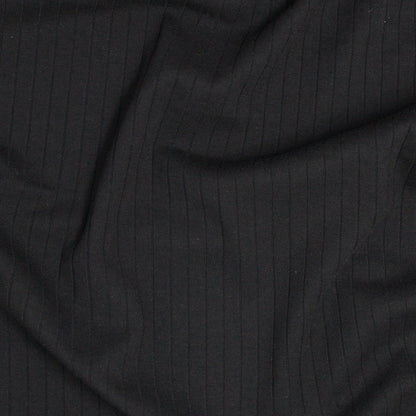 Neve Rib Knit Raven Black ½ yd-Fabric-Spool of Thread