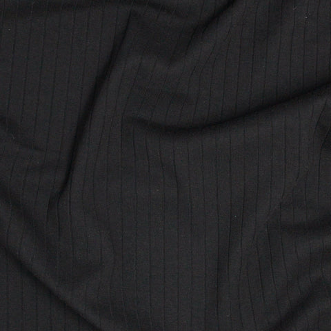 Neve Rib Knit Raven Black ½ yd-Fabric-Spool of Thread