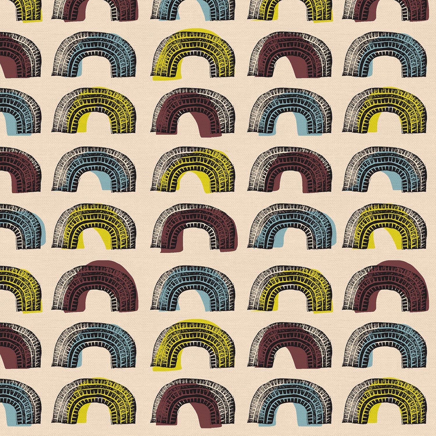 New Abstracts Block Rainbow ½ yd-Fabric-Spool of Thread