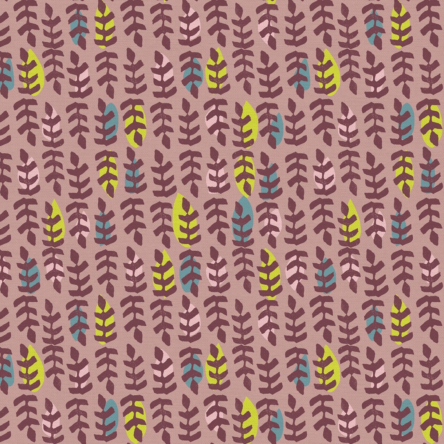 New Abstracts Stamped Leaf Pink ½ yd-Fabric-Spool of Thread