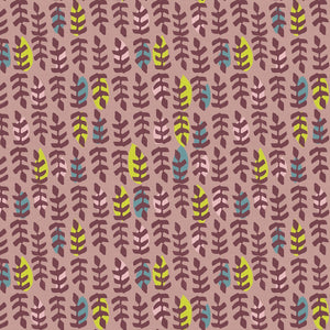 New Abstracts Stamped Leaf Pink ½ yd-Fabric-Spool of Thread