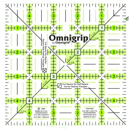Omnigrip Neon Ruler 5-inch Square-Notion-Spool of Thread