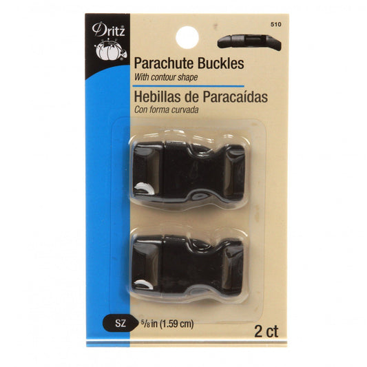 Parachute Buckles ⅝", 2 ct, Black-Notion-Spool of Thread