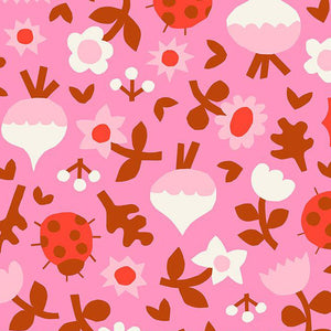 Petunia Clippings Flamingo ½ yd-Fabric-Spool of Thread