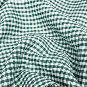 Powell Washed Linen Cotton Check Basil ½ yd-Fabric-Spool of Thread