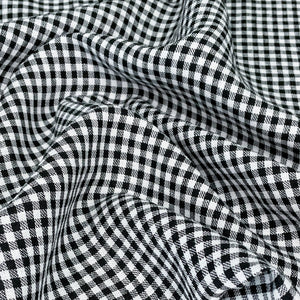 Powell Washed Linen Cotton Check Raven ½ yd-Fabric-Spool of Thread
