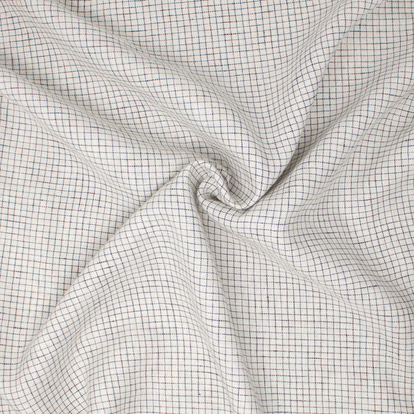Powell Washed Linen Cotton Check Swan ½ yd-Fabric-Spool of Thread