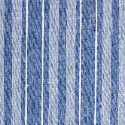 Powell Washed Linen Cotton Stripe Coastal Blue ½ yd-Fabric-Spool of Thread