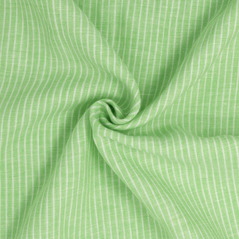 Powell Washed Linen Cotton Stripe Limeade ½ yd-Fabric-Spool of Thread