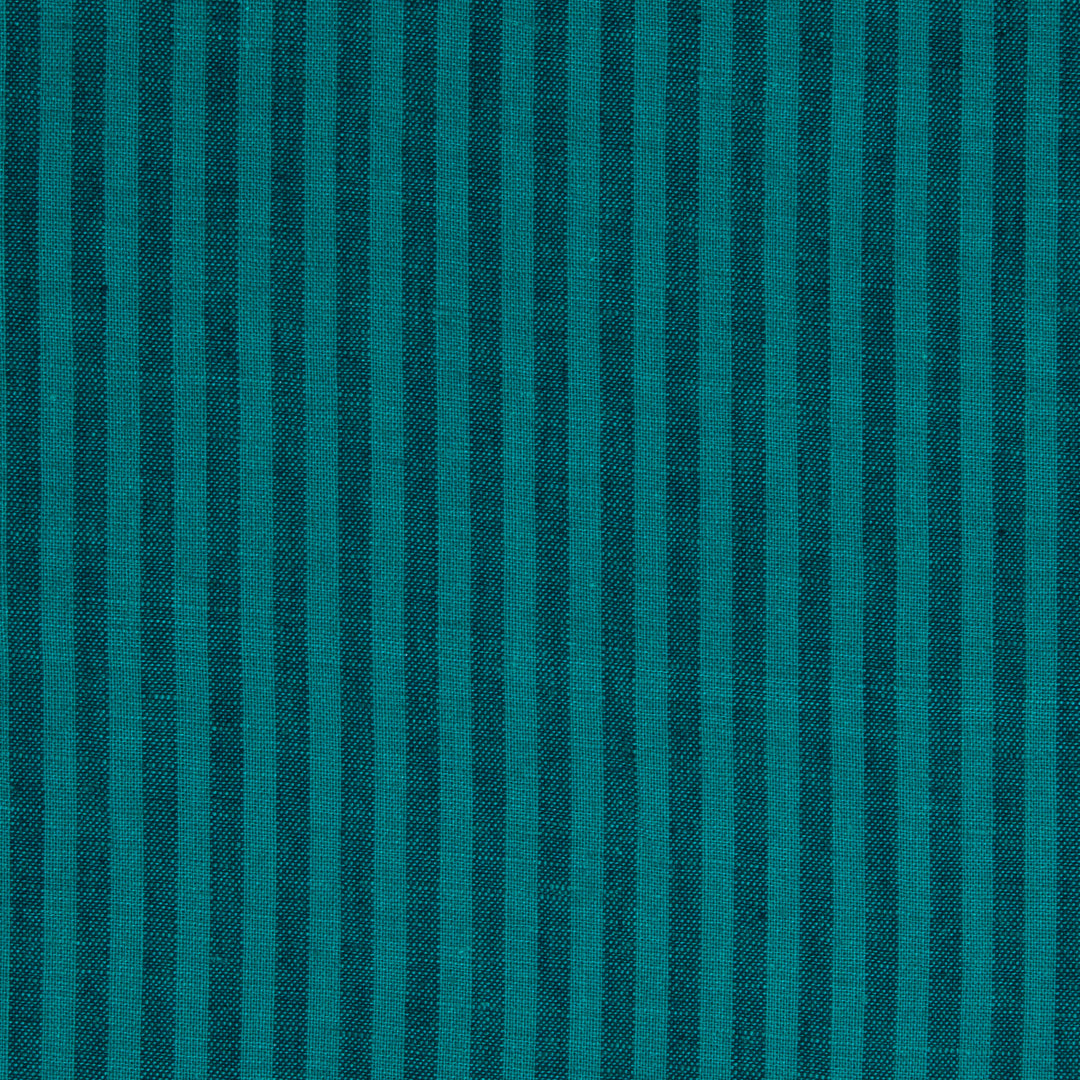 Powell Washed Linen Cotton Stripe Tropical Sea ½ yd-Fabric-Spool of Thread