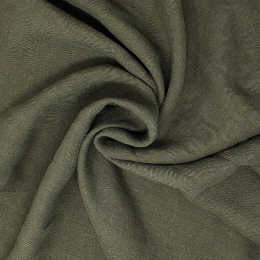 Rowen Sandwashed Linen Twill Army ½ yd-Fabric-Spool of Thread