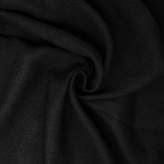Rowen Sandwashed Linen Twill Midnight Black ½ yd-Fabric-Spool of Thread