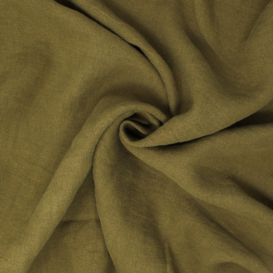 Rowen Sandwashed Linen Twill Olive ½ yd-Fabric-Spool of Thread