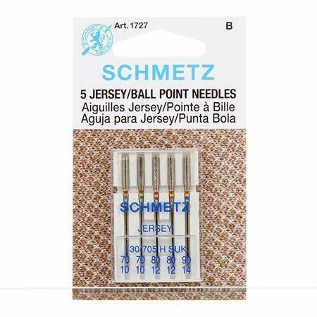 Schmetz Ball Point Sewing Machine 5 Needle Pack, Assorted 70/80/90