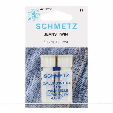 Schmetz Jeans Twin Sewing Machine Needle, 4.0/100