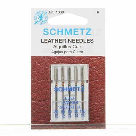 Schmetz Leather Sewing Machine 5 Needle Pack, Assorted 80/90/100