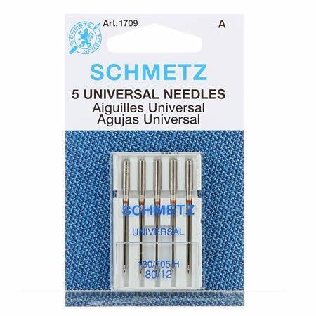 Schmetz Universal Sewing Machine 5 Needle Pack, 80/12