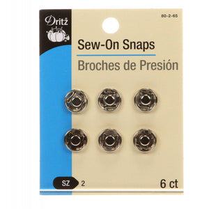 Sew-On Snaps Size 2, 5/16", 6 ct-Notion-Spool of Thread