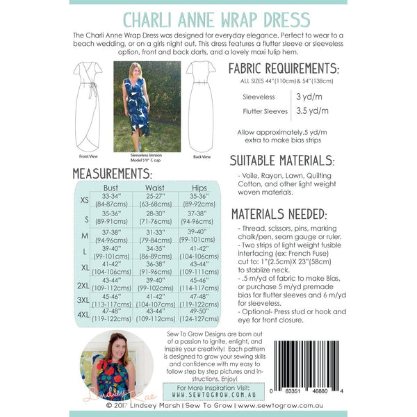Sew to Grow Charli Anne Wrap Dress Paper Pattern-Pattern-Spool of Thread
