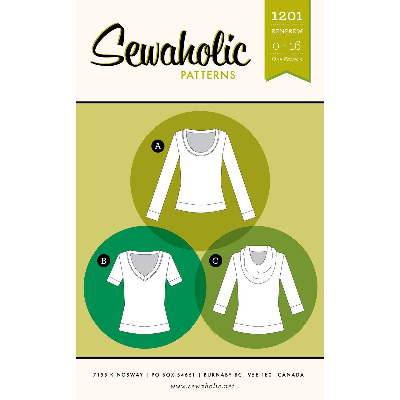 Sewaholic Renfrew T-Shirt Paper Pattern-Pattern-Spool of Thread