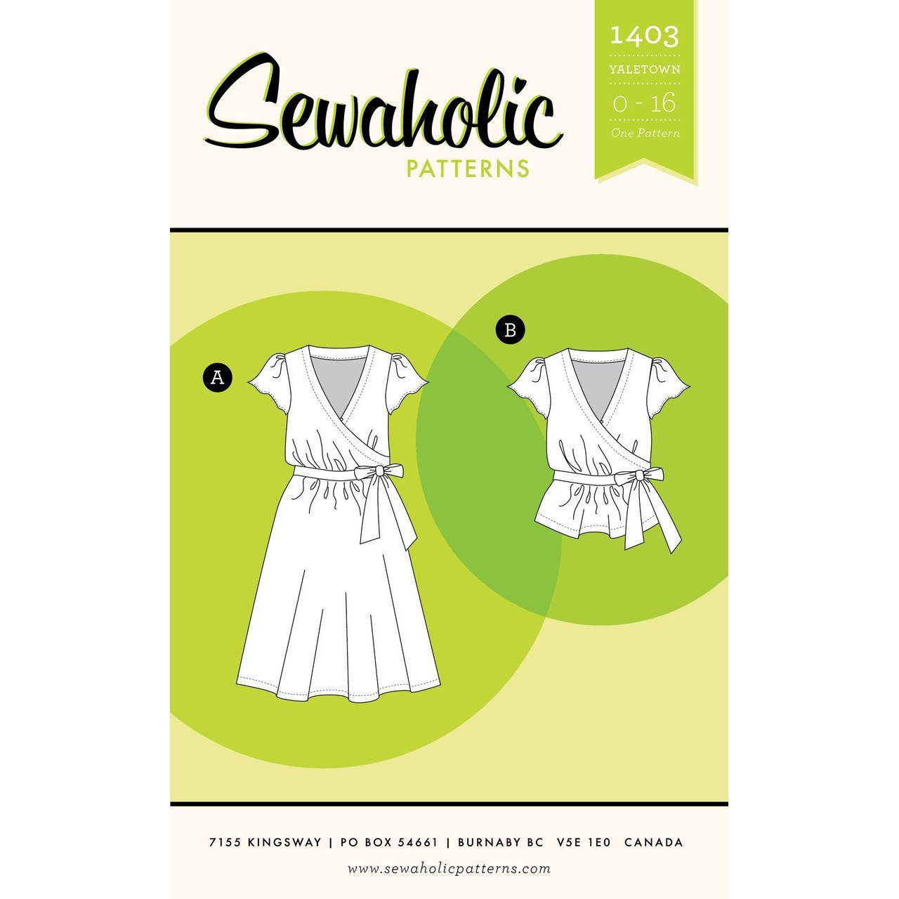 Sewaholic Yaletown Dress & Blouse Paper Pattern-Pattern-Spool of Thread