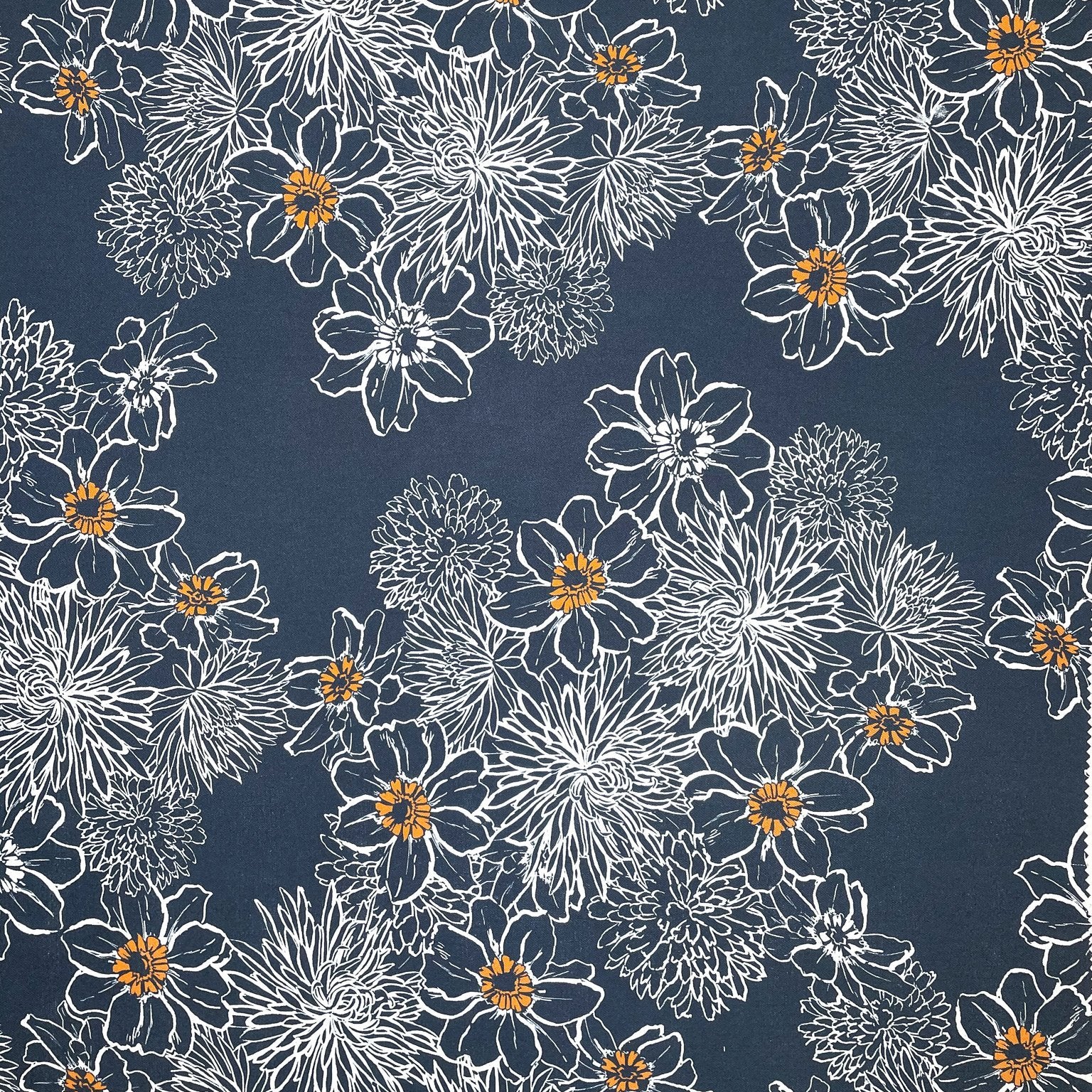 Sidney Woven Tencel Bouquet Navy ½ yd-Fabric-Spool of Thread