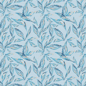 Sun And Sand Leaves Blue ½ yd-Fabric-Spool of Thread