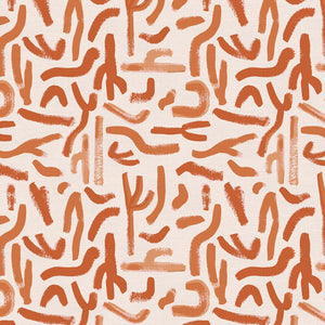 Sun and Sand Cactus Lines Burnt Orange ½ yd-Fabric-Spool of Thread