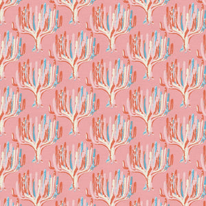 Sun and Sand Giant Cacti Pink Blue ½ yd-Fabric-Spool of Thread