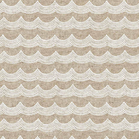 Terra Linen Cotton Canvas Waves White ½ yd
