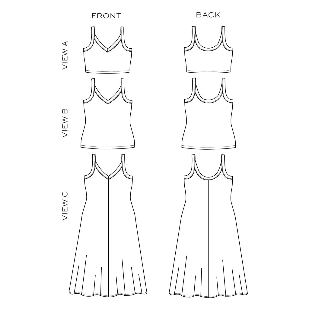 True Bias Zoey Tank and Dress Sizes 14-32 Paper Pattern-Pattern-Spool of Thread