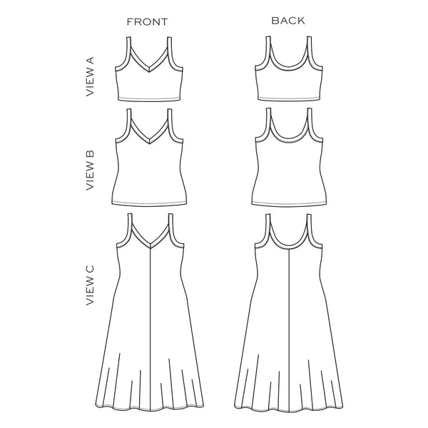 True Bias Zoey Tank and Dress Sizes 14-32 Paper Pattern-Pattern-Spool of Thread