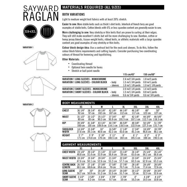 Thread Theory Sayward Raglan Paper Pattern-Pattern-Spool of Thread